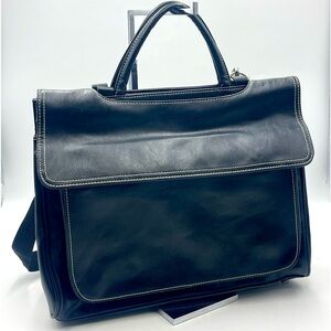 Vintage Bellerose Expandable Satchel Messenger Briefcase Cross-Body Bag w/ Strap